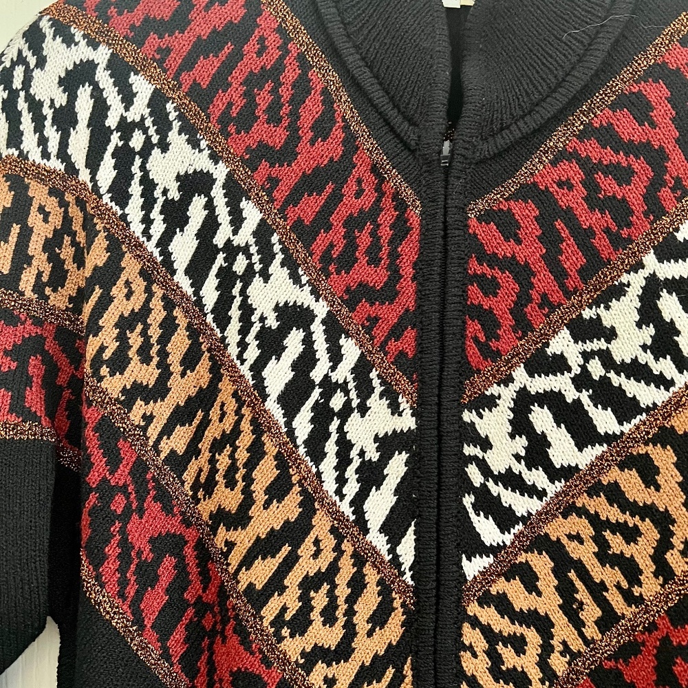 Antonella Preve NY Vintage 80's Animal Print Sweater Jumpsuit